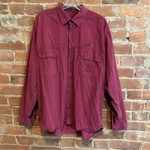 Vintage 80s Bugle Boy striped button front shirt XL